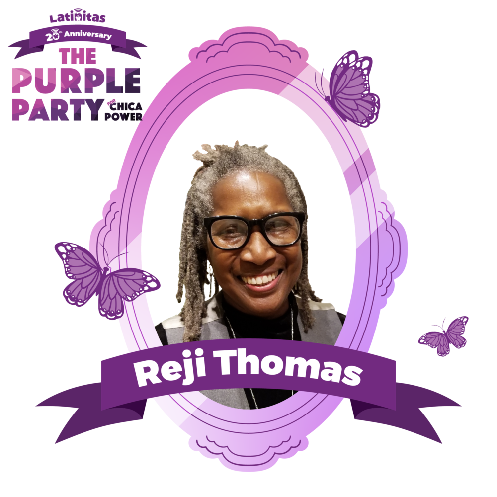 Reji Thomas Purple Party Honoree